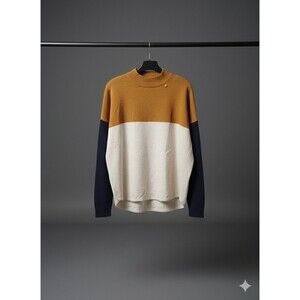 Madewell Ashbury Colorblock Mockneck Sweater Size Medium Boxy Oversize